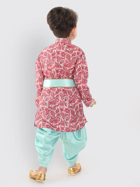 Boy's Janmashtami Printed Krishna Kurta And Dhoti Set